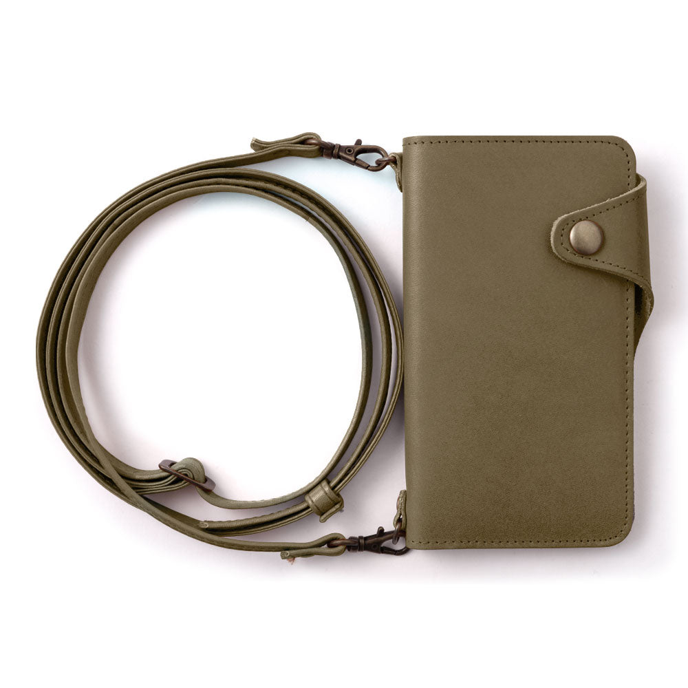 本革 栃木レザー カード収納 ショルダーストラップ付き 手帳型ケース（ベルトあり） Xperiaシリーズ