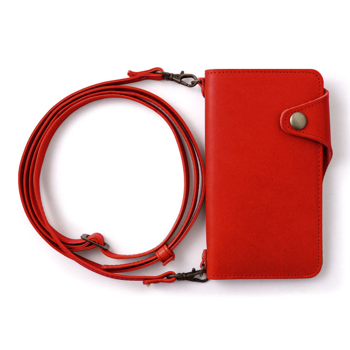 本革 栃木レザー カード収納 ショルダーストラップ付き 手帳型ケース（ベルトあり） Xperiaシリーズ