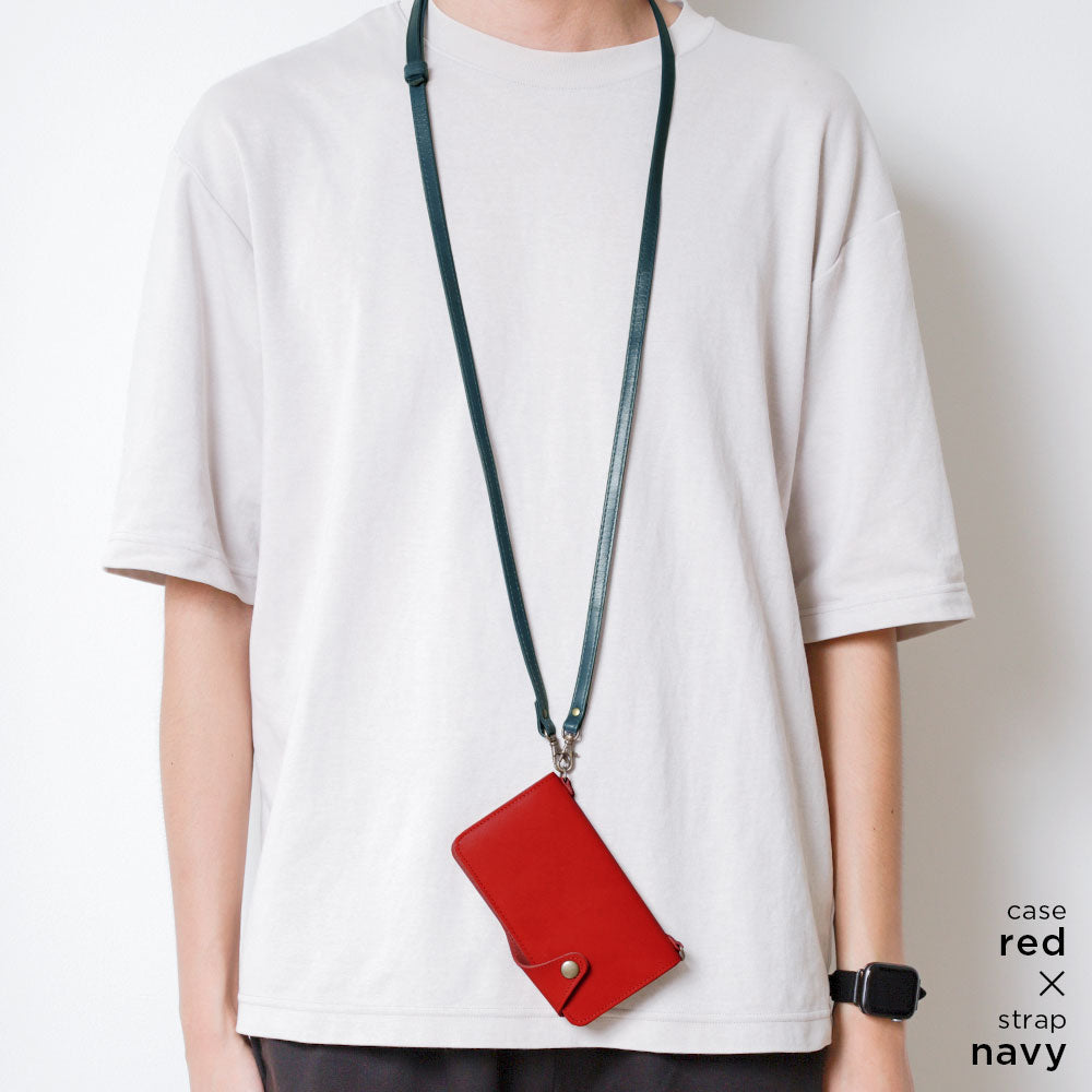 本革 栃木レザー カード収納 ショルダーストラップ付き 手帳型ケース（ベルトあり） Xperiaシリーズ