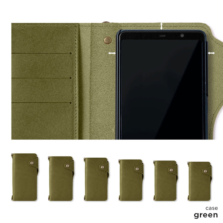 本革 栃木レザー カード収納 ショルダーストラップ付き 手帳型ケース（ベルトあり） Xperiaシリーズ