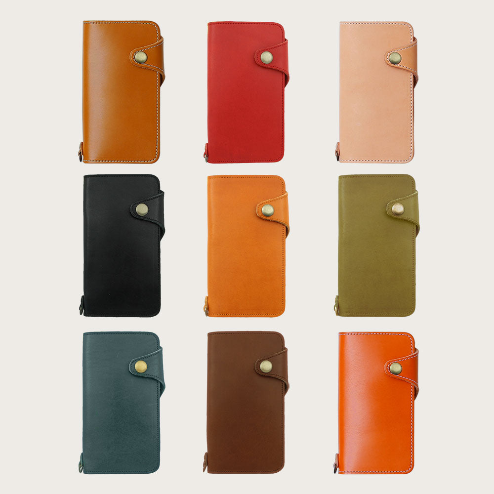 本革 栃木レザー カード収納 ショルダーストラップ付き 手帳型ケース（ベルトあり） Galaxyシリーズ