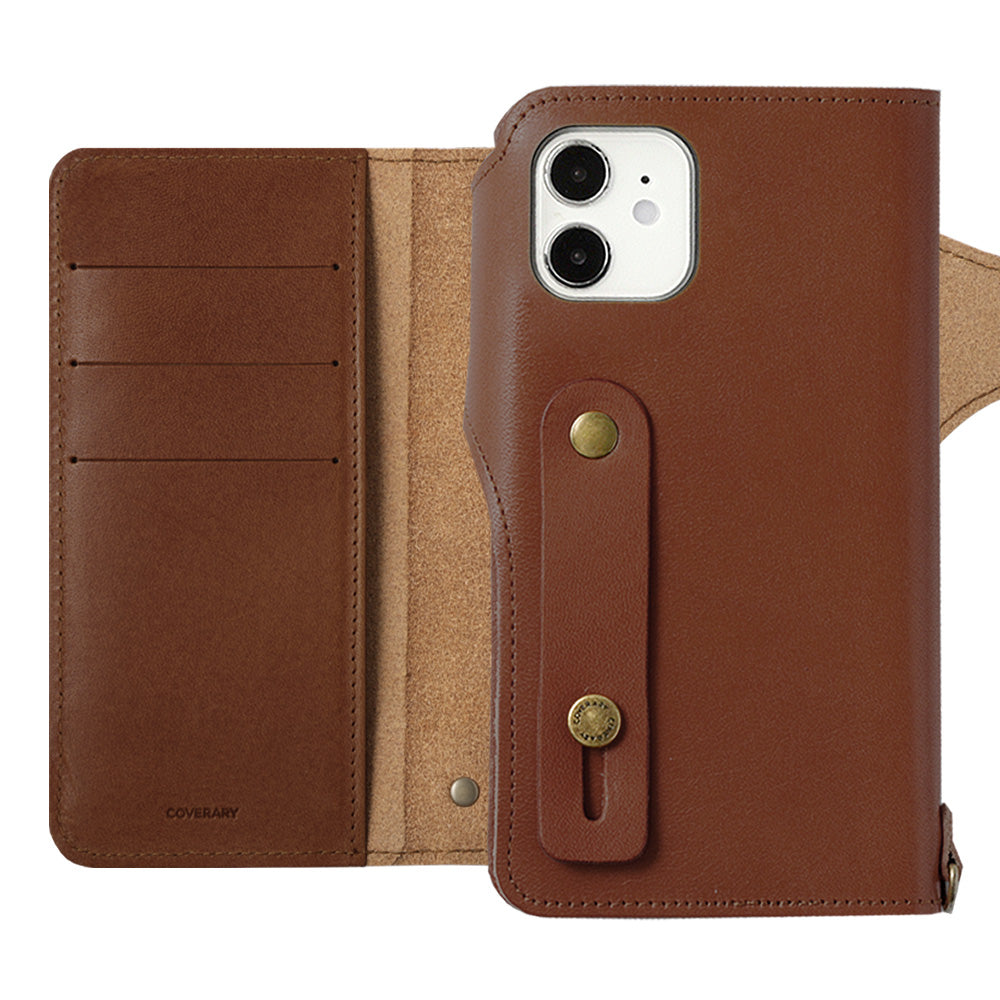 Genuine Leather Tochigi Leather Card Storage with Finger Belt Notebook-style Case (with Belt) for Google Pixel Series