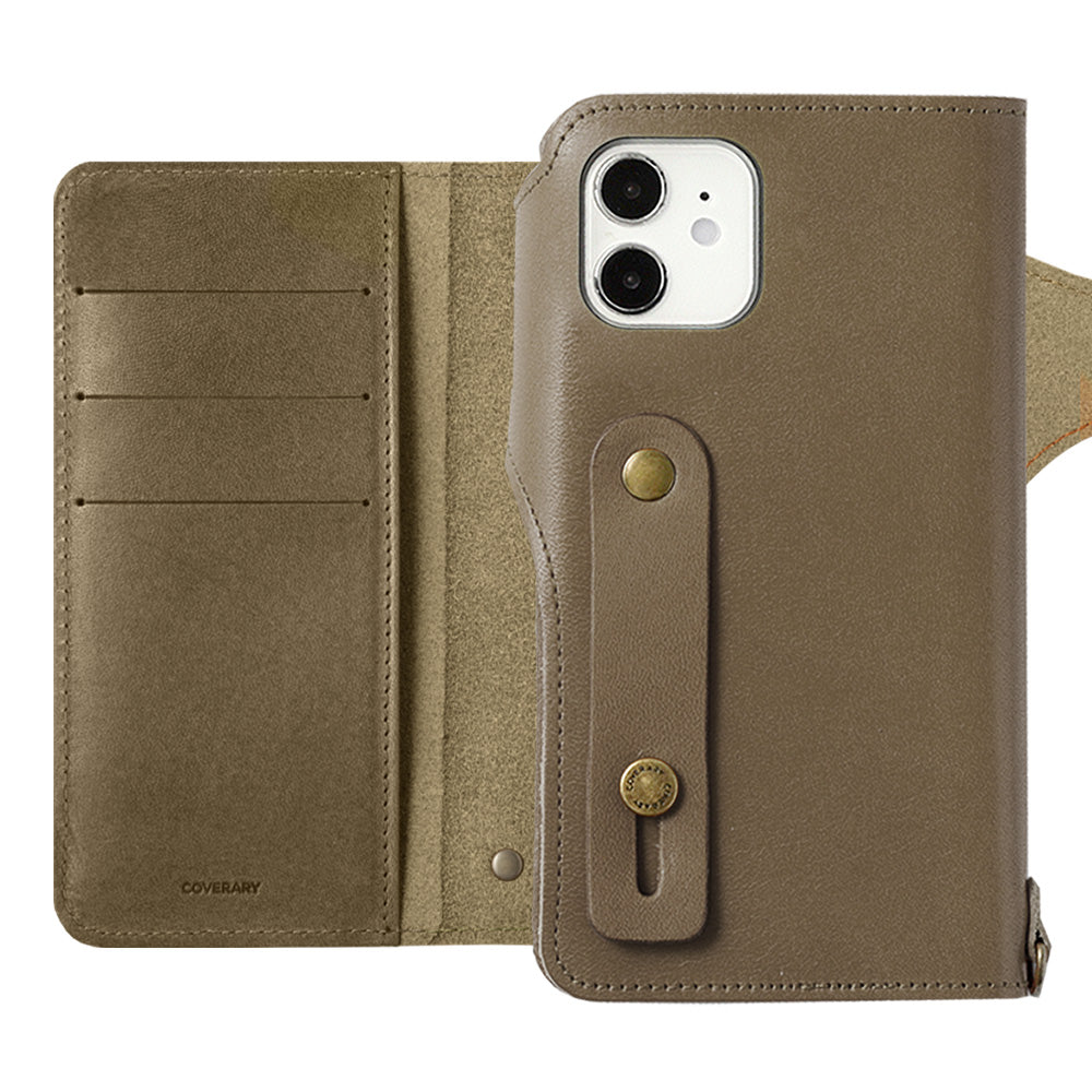 本革 栃木レザー カード収納 フィンガーベルト付き 手帳型ケース（ベルトあり） Galaxyシリーズ