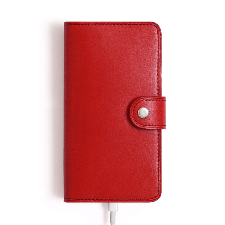 Étui portefeuille en cuir véritable en cuir Tochigi avec estampage en relief (avec ceinture) pour la série AQUOS