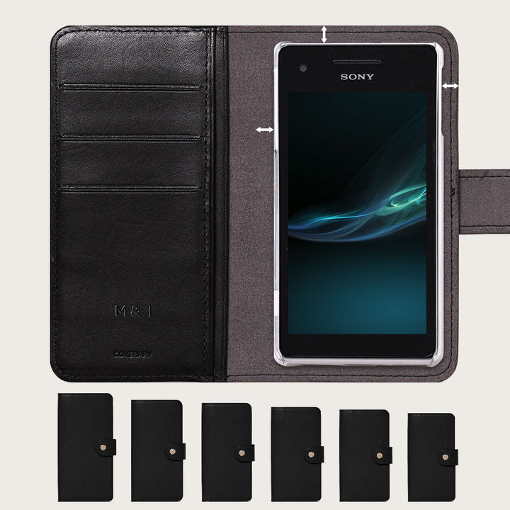 本革 栃木レザー 手帳型ケース 型押し刻印（ベルトあり）