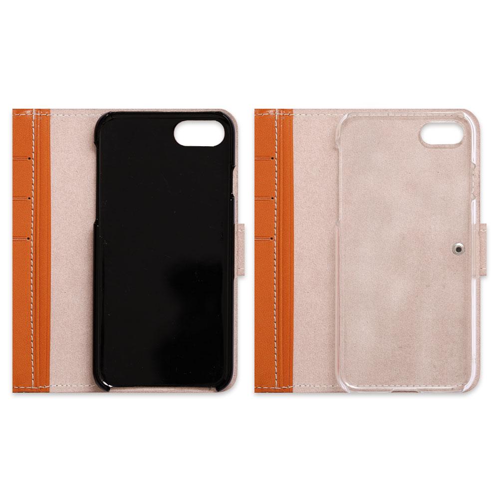 Étui portefeuille en cuir véritable en cuir Tochigi avec estampage en relief (avec ceinture) pour la série AQUOS