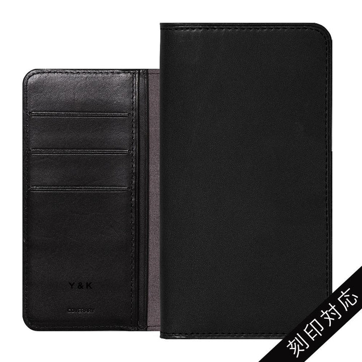 本革 栃木レザー 手帳型ケース（捻ポケット） 名入れ レーザー刻印(焼印) iPhoneシリーズ