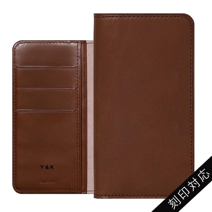 本革 栃木レザー 手帳型ケース（捻ポケット） 名入れ レーザー刻印(焼印) Xperiaシリーズ