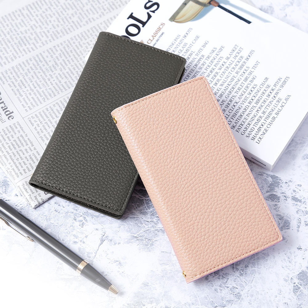 Étui portefeuille en cuir végan couleur poussiéreuse pour la série Galaxy