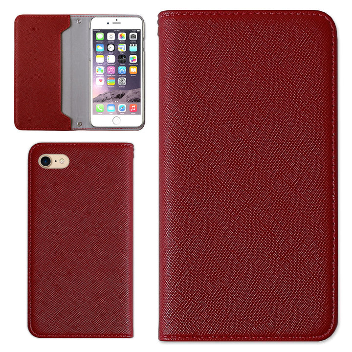 ヴィーガンレザー サフィアーノレザー調 手帳型ケース