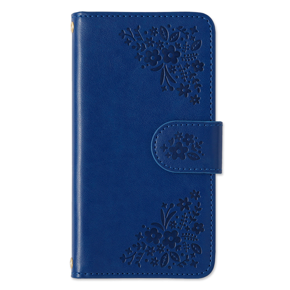 Vegan leather floral embossed notebook-style case AQUOS series
