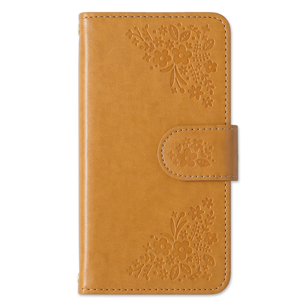 Vegan leather floral embossed notebook-style case AQUOS series