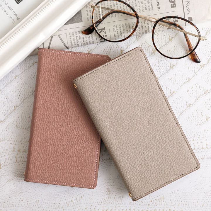 Vegan leather smoky color folio case AQUOS series