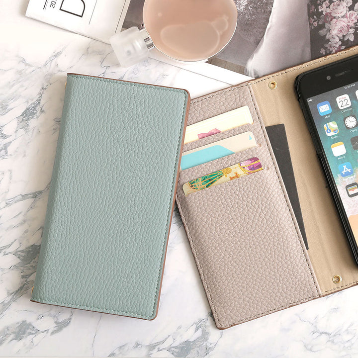 Vegan leather smoky color folio case AQUOS series