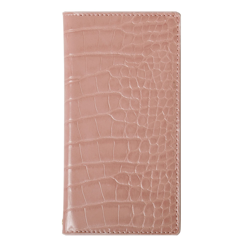 Vegan leather crocodile pattern pastel folio case AQUOS series