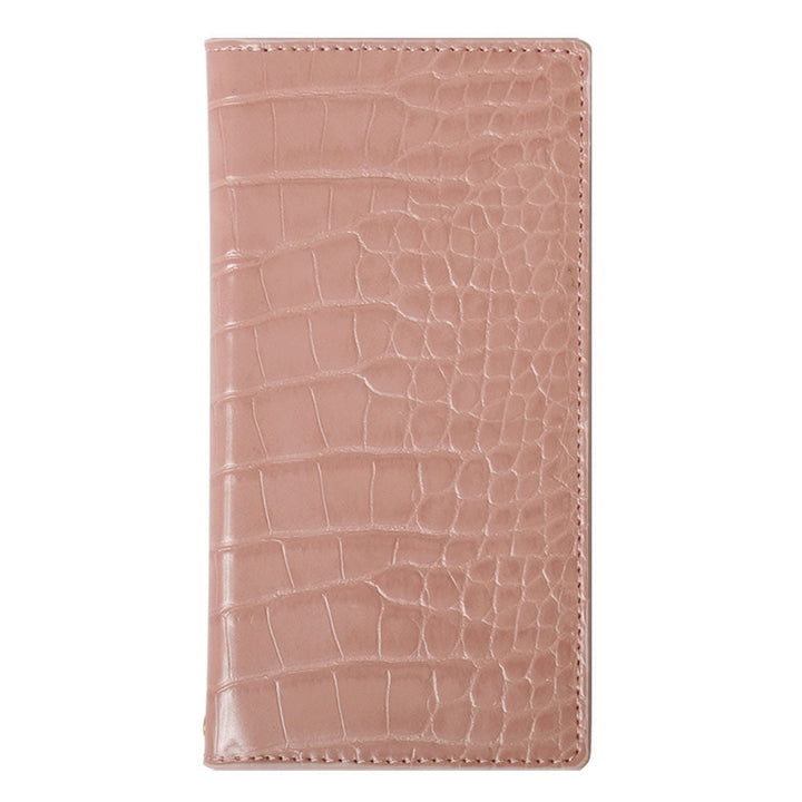 Vegan leather crocodile pattern pastel folio case AQUOS series