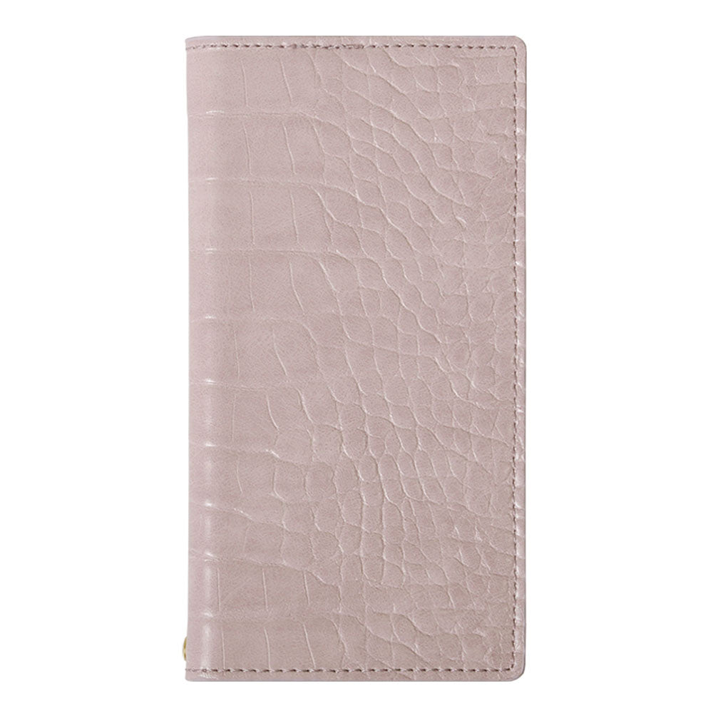 Vegan leather crocodile pattern pastel wallet case