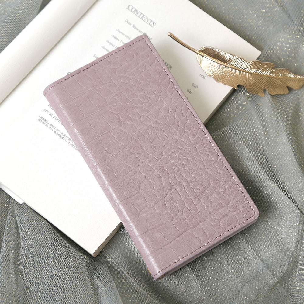 Vegan leather crocodile pattern pastel folio case for iPhone series