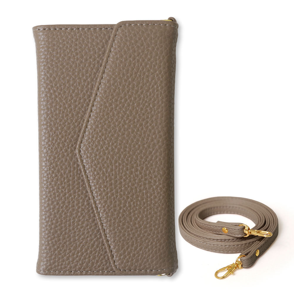 ヴィーガンレザー 三つ折り ダスティカラー ストラップ付 手帳型ケース Google Pixelシリーズ