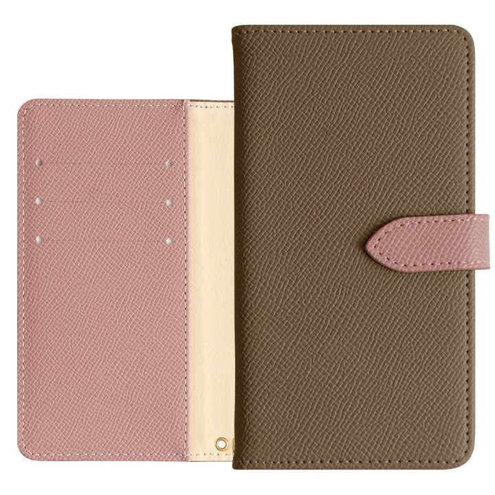 ヴィーガンレザー バイカラー スタンド機能 手帳型ケース（ベルトあり） iPhoneシリーズ