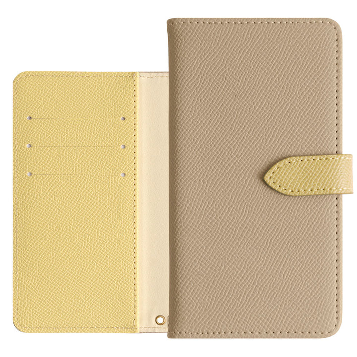 ヴィーガンレザー バイカラー スタンド機能 手帳型ケース（ベルトあり） Xperiaシリーズ