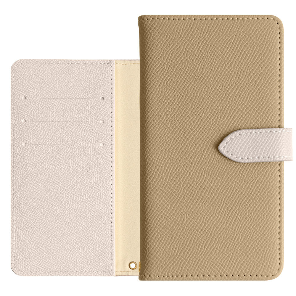 ヴィーガンレザー バイカラー スタンド機能 手帳型ケース（ベルトあり） AQUOSシリーズ