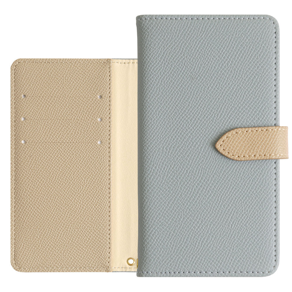 ヴィーガンレザー バイカラー スタンド機能 手帳型ケース（ベルトあり） Xperiaシリーズ