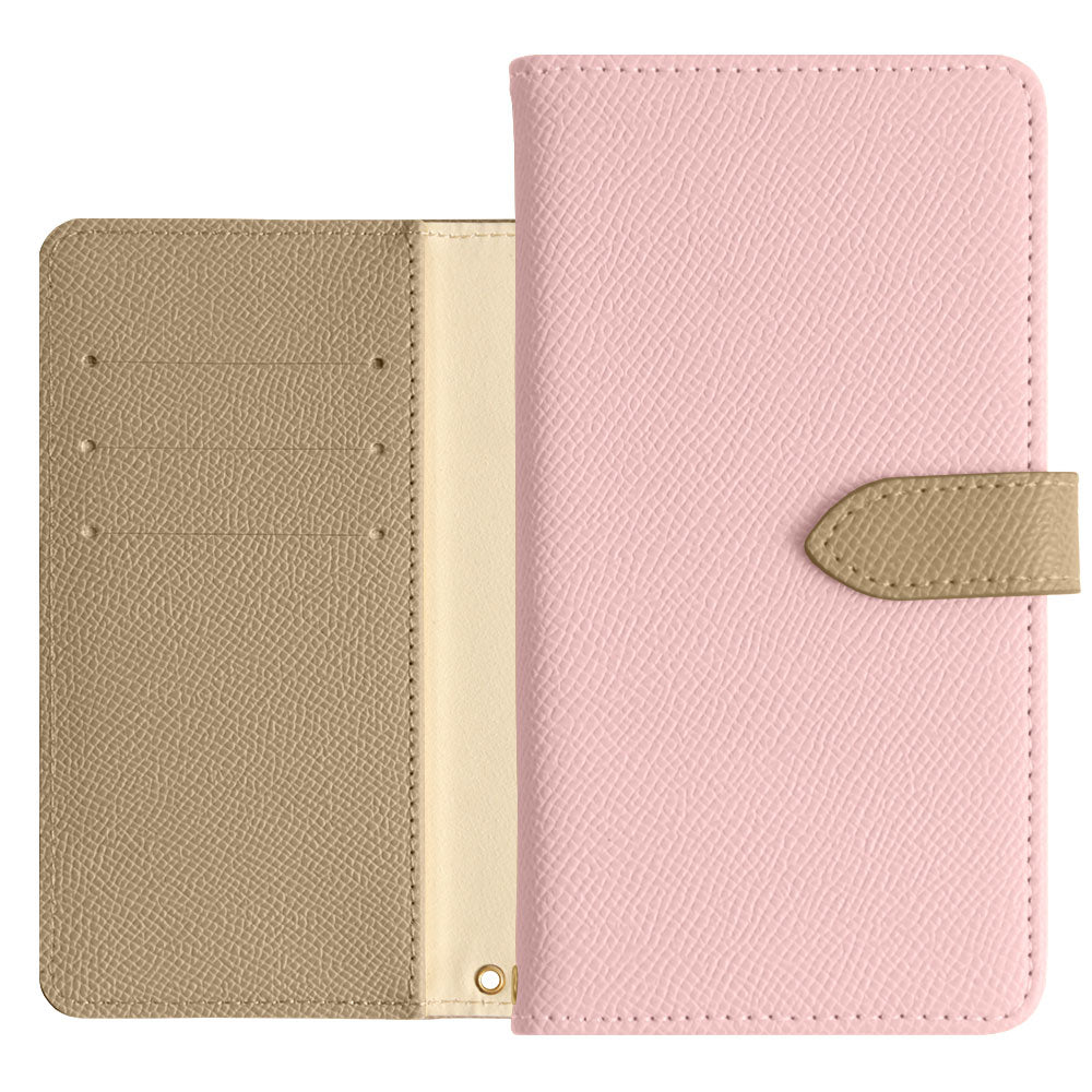 ヴィーガンレザー バイカラー スタンド機能 手帳型ケース（ベルトあり） AQUOSシリーズ