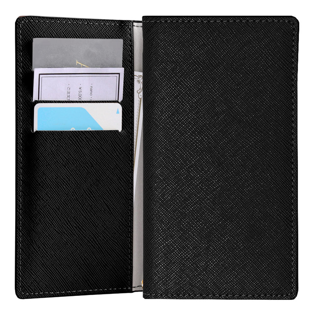Vegan leather Saffiano leather-style stand function notebook case