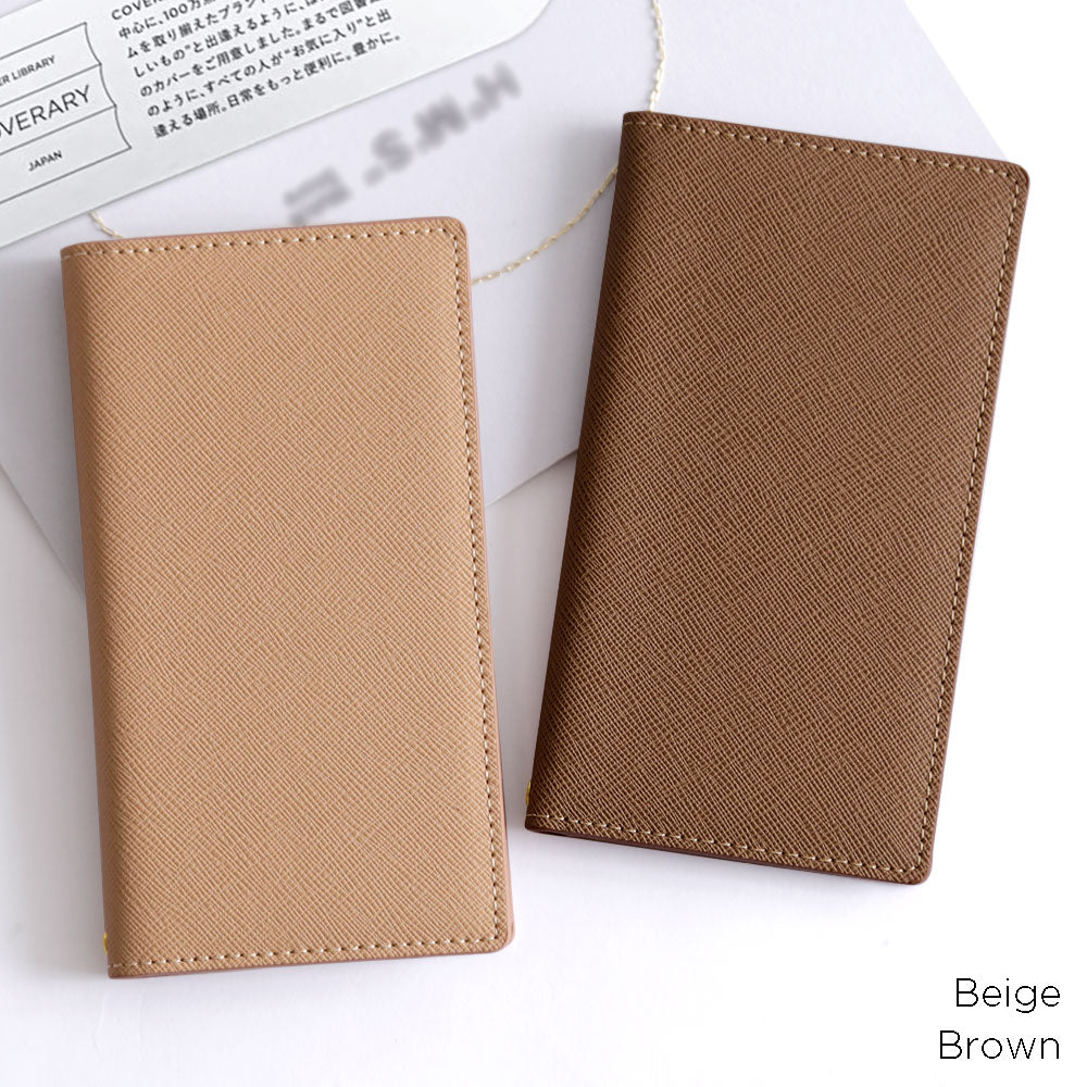 Vegan leather Saffiano leather-style stand function notebook case