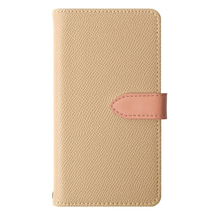 Étui portefeuille à fonction support avec ceinture bicolore en cuir végan (avec ceinture) pour la série iPhone