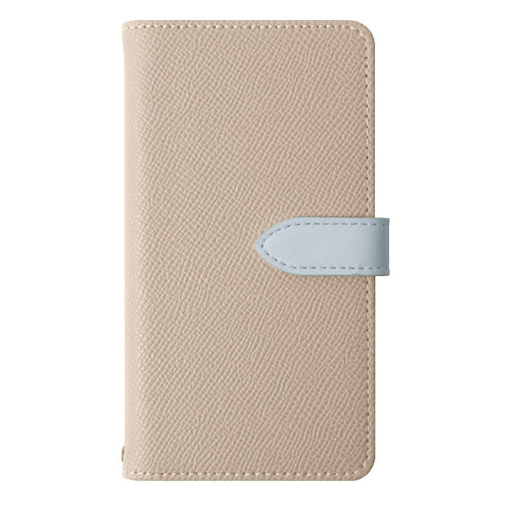 Étui portefeuille à fonction support avec ceinture bicolore en cuir végan (avec ceinture) pour la série iPhone