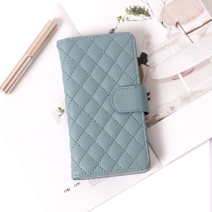 Étui portefeuille matelassé avec miroir (avec ceinture) série Galaxy