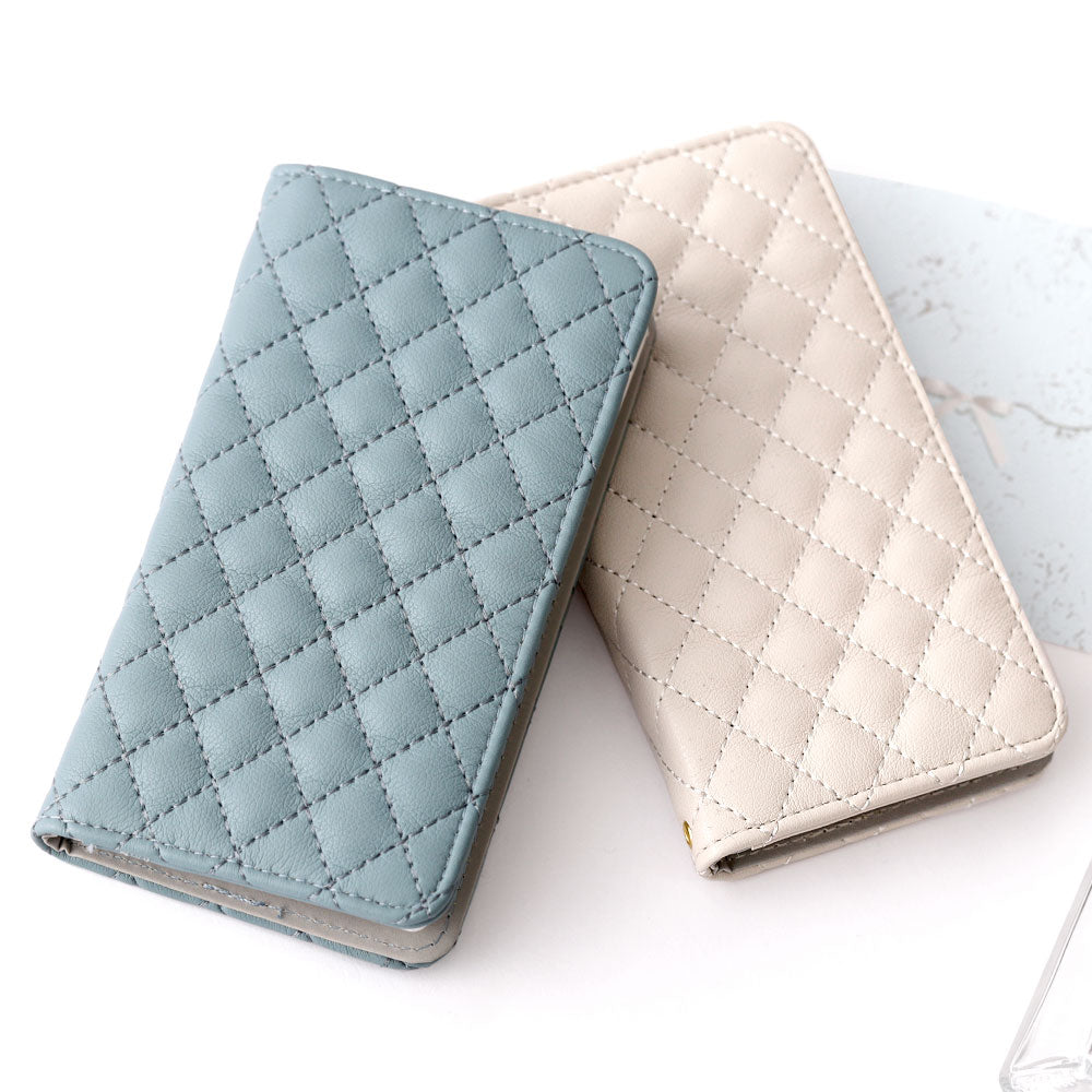 Quilted Diary Case with Mirror for AQUOS Series