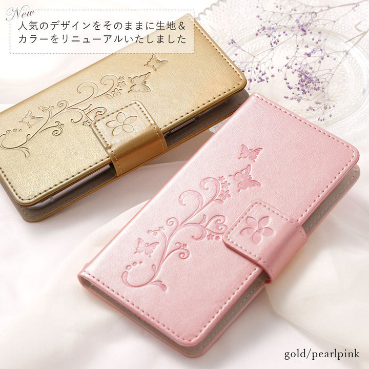 Vegan Leather Butterfly Flower Embossed Wallet Case